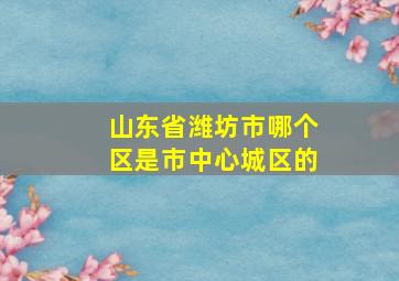 山东省潍坊市哪个区是市中心城区的