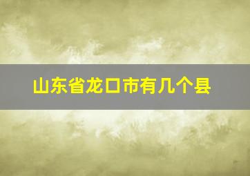 山东省龙口市有几个县