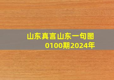 山东真言山东一句图0100期2024年