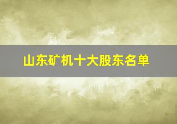 山东矿机十大股东名单