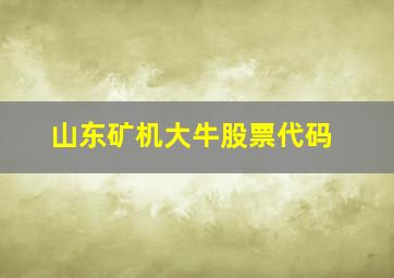 山东矿机大牛股票代码