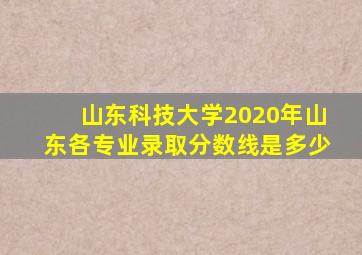 山东科技大学2020年山东各专业录取分数线是多少