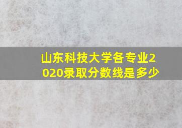 山东科技大学各专业2020录取分数线是多少