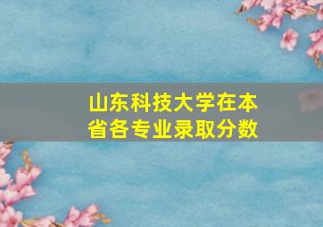 山东科技大学在本省各专业录取分数