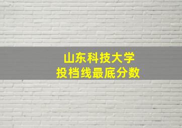 山东科技大学投档线最底分数