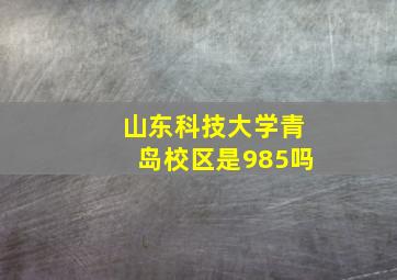 山东科技大学青岛校区是985吗