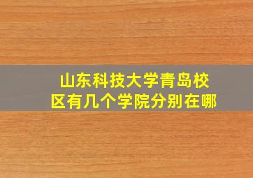 山东科技大学青岛校区有几个学院分别在哪