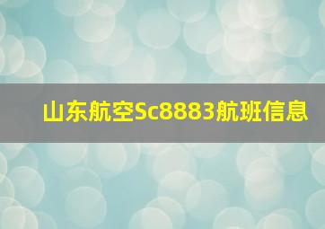 山东航空Sc8883航班信息