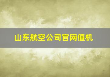 山东航空公司官网值机