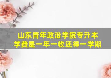 山东青年政治学院专升本学费是一年一收还得一学期