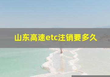 山东高速etc注销要多久