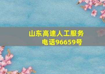 山东高速人工服务电话96659号