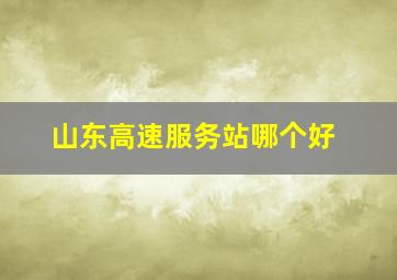 山东高速服务站哪个好