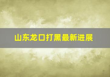 山东龙口打黑最新进展