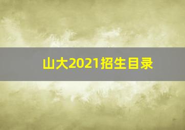 山大2021招生目录