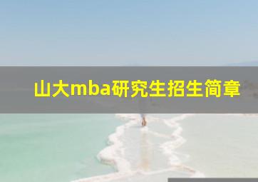 山大mba研究生招生简章