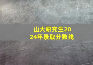 山大研究生2024年录取分数线