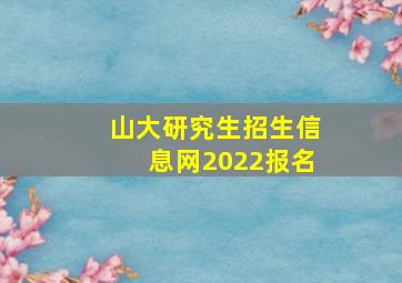 山大研究生招生信息网2022报名