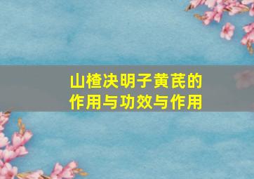 山楂决明子黄芪的作用与功效与作用