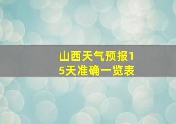 山西天气预报15天准确一览表