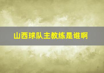 山西球队主教练是谁啊