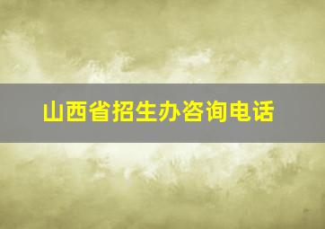 山西省招生办咨询电话