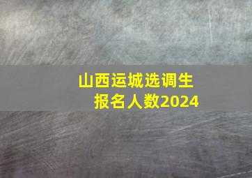 山西运城选调生报名人数2024