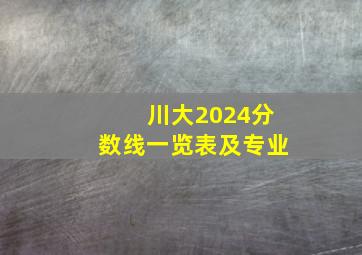 川大2024分数线一览表及专业