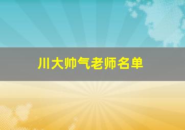 川大帅气老师名单