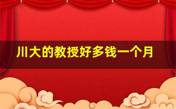 川大的教授好多钱一个月