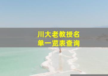 川大老教授名单一览表查询