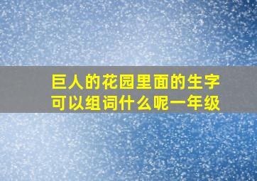 巨人的花园里面的生字可以组词什么呢一年级