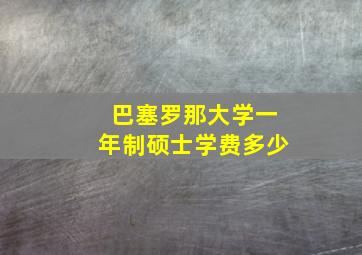 巴塞罗那大学一年制硕士学费多少