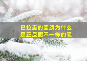 巴拉圭的国旗为什么是正反面不一样的呢