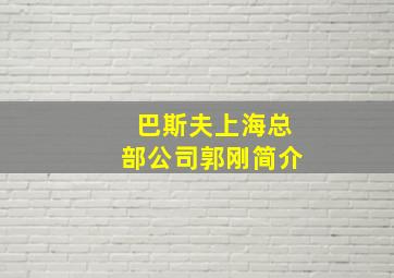 巴斯夫上海总部公司郭刚简介