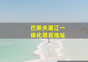 巴斯夫湛江一体化项目地址