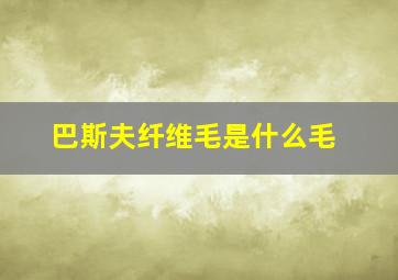 巴斯夫纤维毛是什么毛