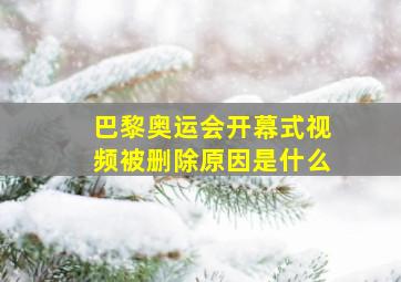 巴黎奥运会开幕式视频被删除原因是什么