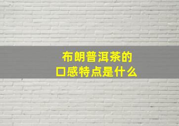 布朗普洱茶的口感特点是什么