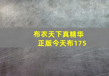 布衣天下真精华正版今天布175