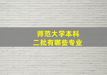 师范大学本科二批有哪些专业