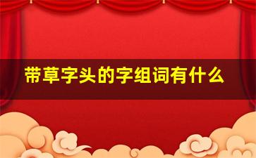 带草字头的字组词有什么