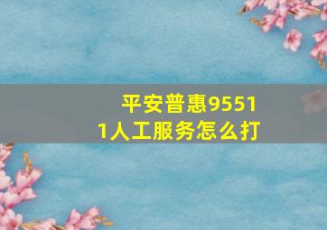 平安普惠95511人工服务怎么打