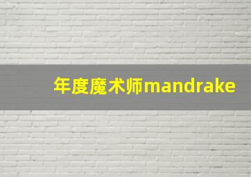 年度魔术师mandrake