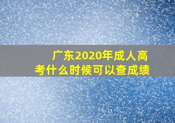 广东2020年成人高考什么时候可以查成绩