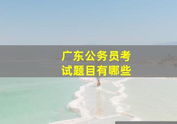 广东公务员考试题目有哪些