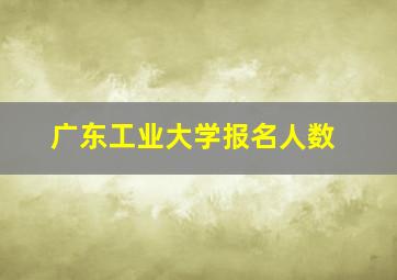 广东工业大学报名人数