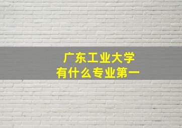 广东工业大学有什么专业第一