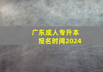 广东成人专升本报名时间2024