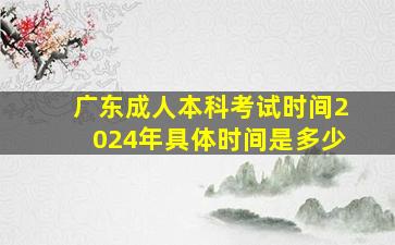 广东成人本科考试时间2024年具体时间是多少